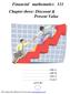 Financial mathematics 111 Chapter three: Discount & Present Value