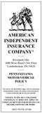 AMERICAN INDEPENDENT INSURANCE COMPANY