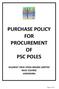 PURCHASE POLICY FOR PROCUREMENT OF PSC POLES