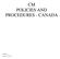 CM POLICIES AND PROCEDURES - CANADA