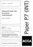 Paper P7 (INT) Advanced Audit and Assurance (International) Tuesday 2 June Professional Level Options Module