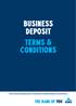 Business Deposit Terms & conditions