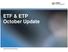 ETF & ETP October Update. London Stock Exchange Group