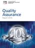 Quality Assurance. Report 2016