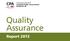 Quality Assurance. Report 2013