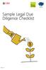 Sample Legal Due Diligence Checklist