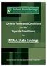 General Terms and Conditions. and the. Specific Conditions. for. NTMA State Savings