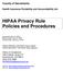 HIPAA Privacy Rule Policies and Procedures
