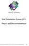 Staff Satisfaction Survey Report and Recommendations