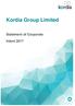 F.21. Kordia Group Limited. Statement of Corporate. Intent 2017