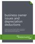 business owner issues and depreciation deductions