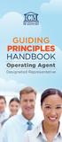 GUIDING PRINCIPLES HANDBOOK. Operating Agent. Designated Representative