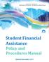 Student Financial Assistance Policy and Procedures Manual