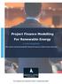 Project Finance Modelling For Renewable Energy
