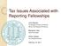 Tax Issues Associated with Reporting Fellowships