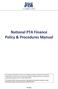 National PTA Finance Policy & Procedures Manual