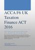 ACCA F6 UK Taxation Finance ACT 2016