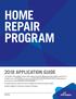 HOME REPAIR PROGRAM 2018 APPLICATION GUIDE