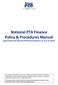 National PTA Finance Policy & Procedures Manual (Approved by the National PTA Board of Directors on June 15, 2017)