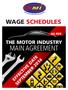 WAGE SCHEDULES AS PER THE MOTOR INDUSTRY MAIN AGREEMENT