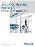 POLICY ALLIANZ TRAVEL PROTECT POLICY WORDING