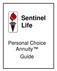 Sentinel Life. Personal Choice Annuity Guide