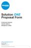 Solution ONE Proposal Form