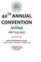 40 TH ANNUAL CONVENTION APPNA JULY 5-9, 2017