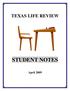 TEXAS LIFE REVIEW STUDENT NOTES