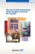 The Tax Credit Respecting Home-Support Services for Seniors