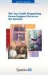 The Tax Credit Respecting Home-Support Services for Seniors