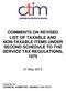 COMMENTS ON REVISED LIST OF TAXABLE AND NON-TAXABLE ITEMS UNDER SECOND SCHEDULE TO THE SERVICE TAX REGULATIONS, 1975