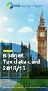 Budget Tax data card 2018/19