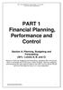PART 1 Financial Planning, Performance and Control