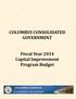 COLUMBUS CONSOLIDATED GOVERNMENT. Fiscal Year 2014 Capital Improvement Program Budget