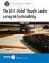 The 2010 Global Thought Leader Survey on Sustainability SUMMARY REPORT