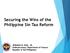 Securing the Wins of the Philippine Sin Tax Reform. JEREMIAS N. PAUL, JR. Undersecretary, Department of Finance Republic of the Philippines