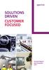 SOLUTIONS DRIVEN CUSTOMER FOCUSED
