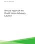 October 1, 2015 September 30, Annual report of the Credit Union Advisory Council