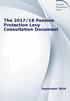 The 2017/18 Pension Protection Levy Consultation Document