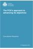 The FCA s approach to advancing its objectives