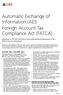 Automatic Exchange of Information (AEI) Foreign Account Tax Compliance Act (FATCA)