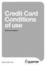 Credit Card Conditions of use. Terms and Conditions