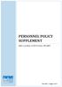 PERSONNEL POLICY SUPPLEMENT SRI LANKA NATIONAL STAFF