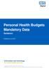 Personal Health Budgets Mandatory Data