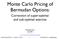 Monte Carlo Pricing of Bermudan Options: