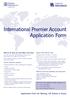 International Premier Account Application Form
