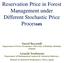 Reservation Price in Forest Management under Different Stochastic Price Processes