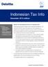 Indonesian Tax Info. December 2015 edition. Special Tax Audit Settlement Prior to 31 December 2015