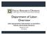 Department of Labor Overview